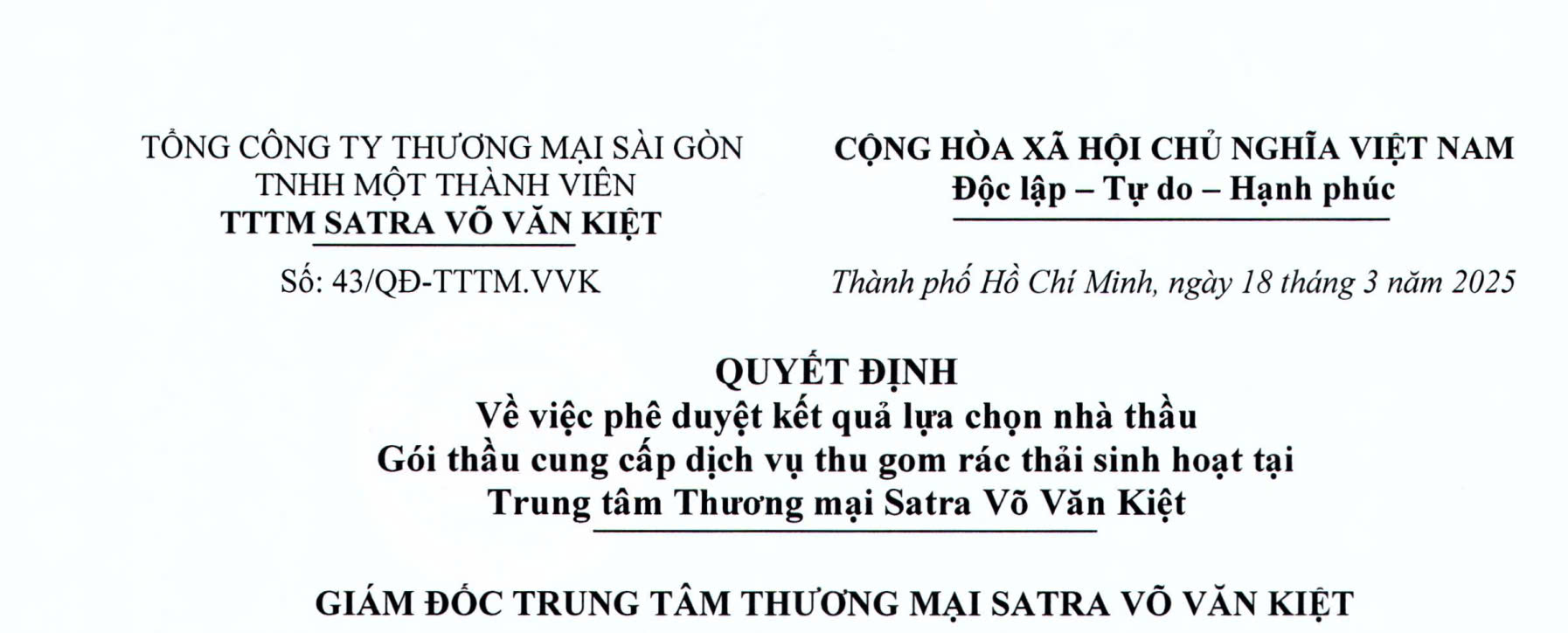 Công bố thông tin - Satra