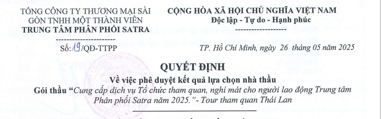 Công bố thông tin - Satra