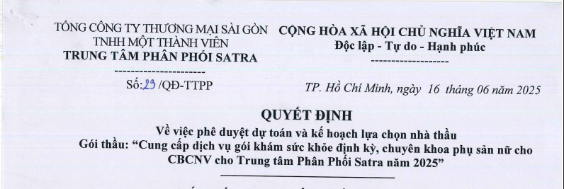 Công bố thông tin - Satra