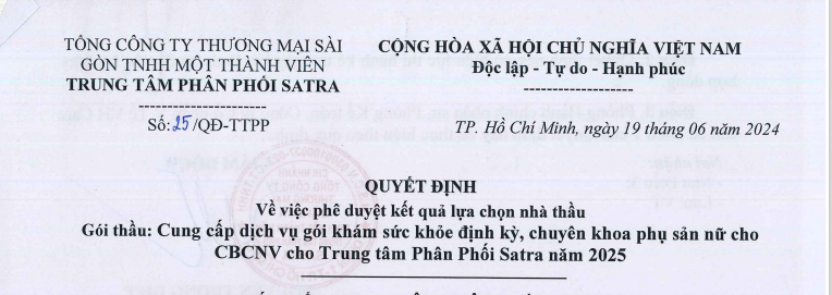 Công bố thông tin - Satra