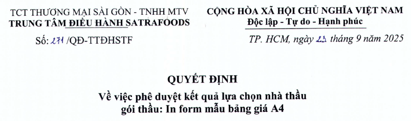 Công bố thông tin - Satra