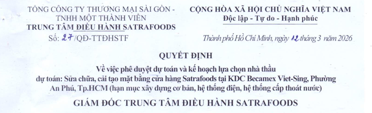 Công bố thông tin - Satra