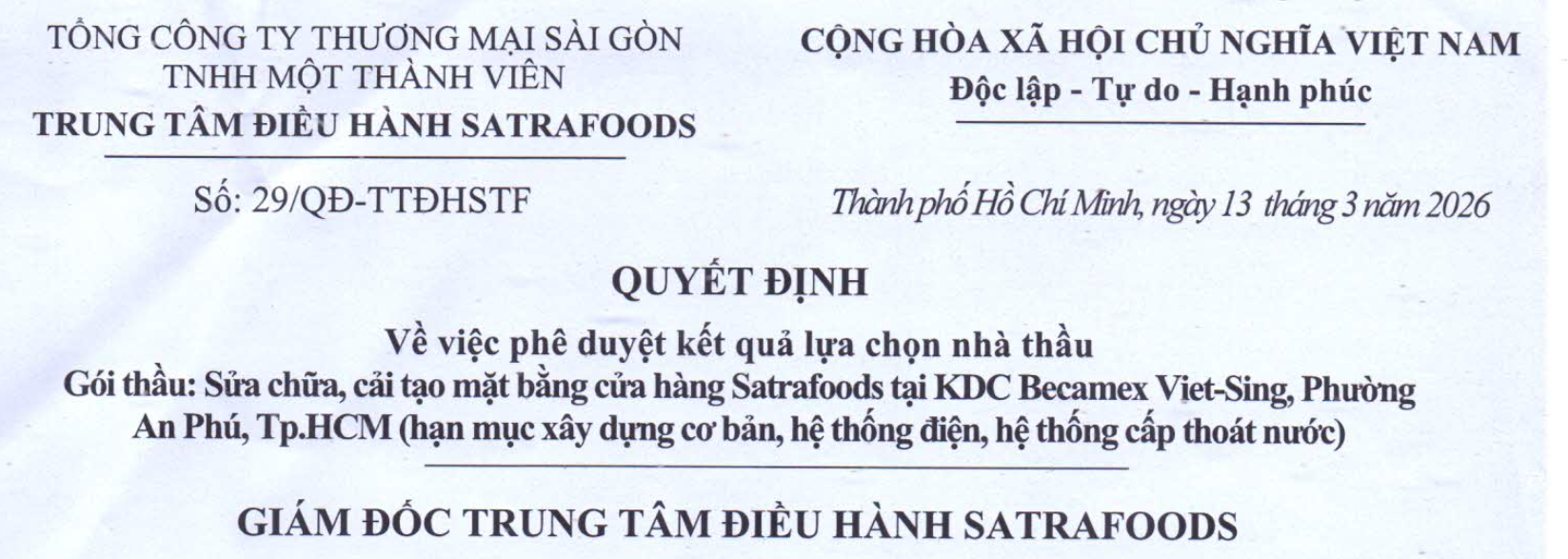 Công bố thông tin - Satra
